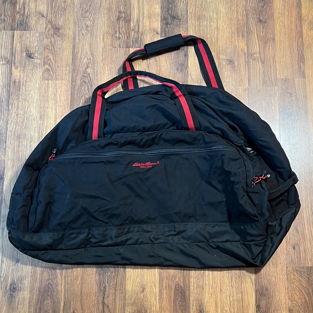 Eddie Bauer Black and Red Duffel Bag